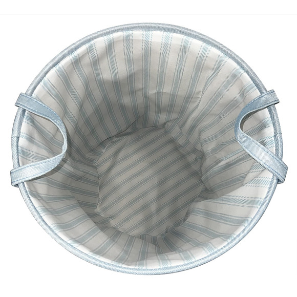 Rae Dunn WASH DRY FOLD Light Blue Foldable Laundry Basket Hamper - Picture 2 of 3